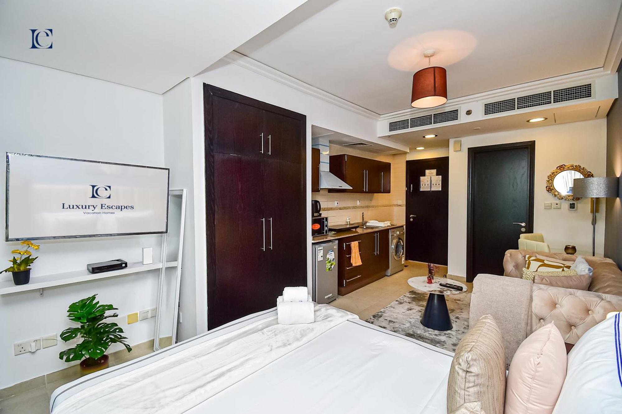 Luxury Escapes - Modern Studio Apt - Metro, Beach & Mall Mins Away Dubái Exterior foto